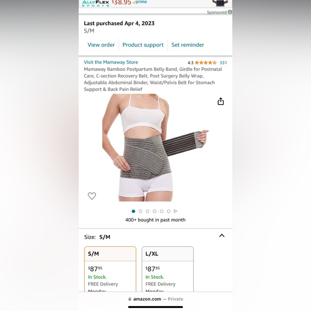Post natal recovery wrap in like new condition belly band